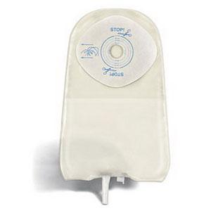 Barrière cutanée monobloc Stomahesive® Activelife®, ouverture de stomie à découper de 19 à 64 mm (3/4 po à 2-1/2 po), poche d'urostomie, transparente de 23 cm (9 po), robinet pliable - Boîte de 10