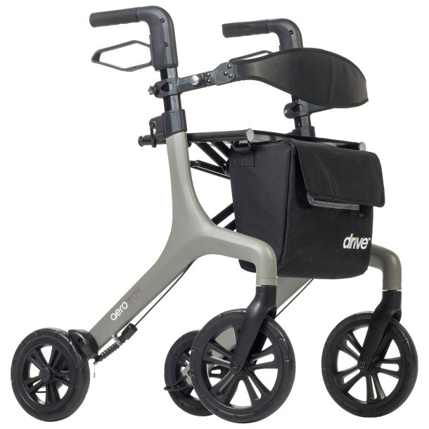 AeroWalk Ultra-Lite Rollator Rolling Walker, Grey - Behope - 10277GY