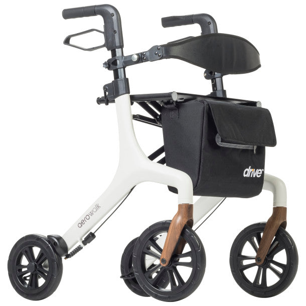 AeroWalk Ultra-Lite Rollator Rolling Walker, White - Behope - 10277WT