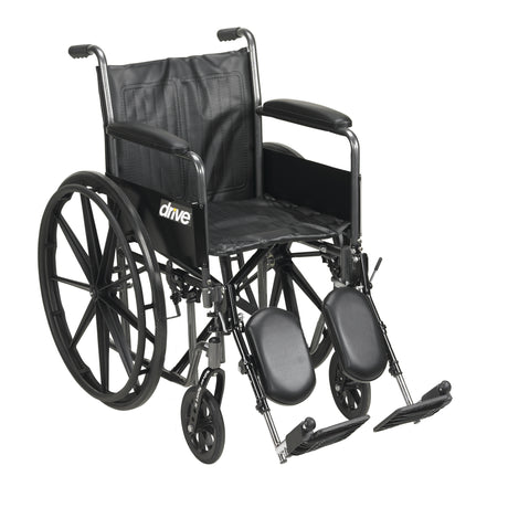 Silver Sport 2 Wheelchair, Detachable Full Arms, Elevating Leg Rests, 20" Seat - BeHope