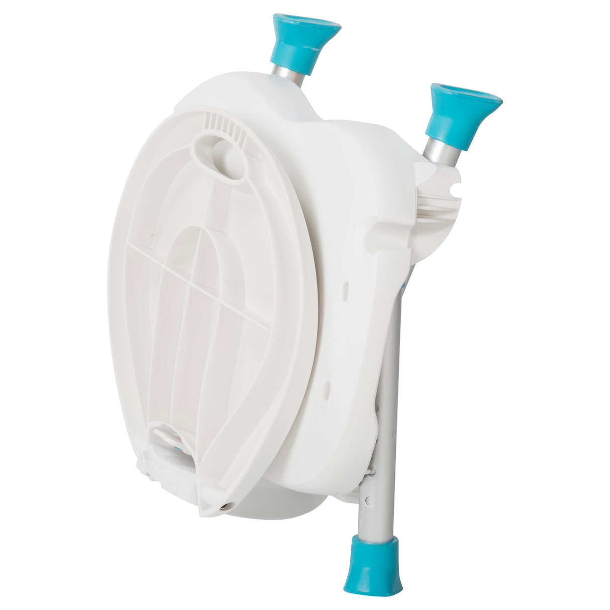 Chaise de bain et de douche pliante avec assise et dossier antidérapants, blanche