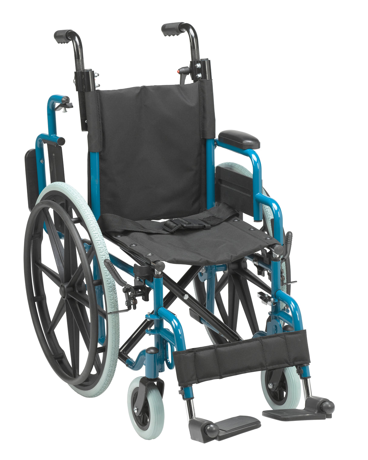 Wallaby Pediatric Folding Wheelchair, 14", Jet Fighter Blue - BeHope