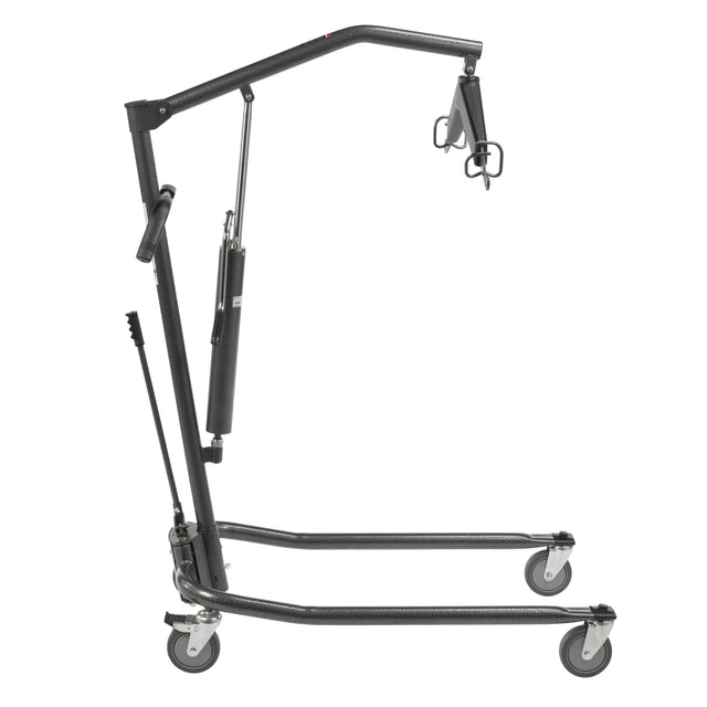 Hydraulic Patient Lift With Six Point Cradle, 5" Casters, Silver Vein - BeHope