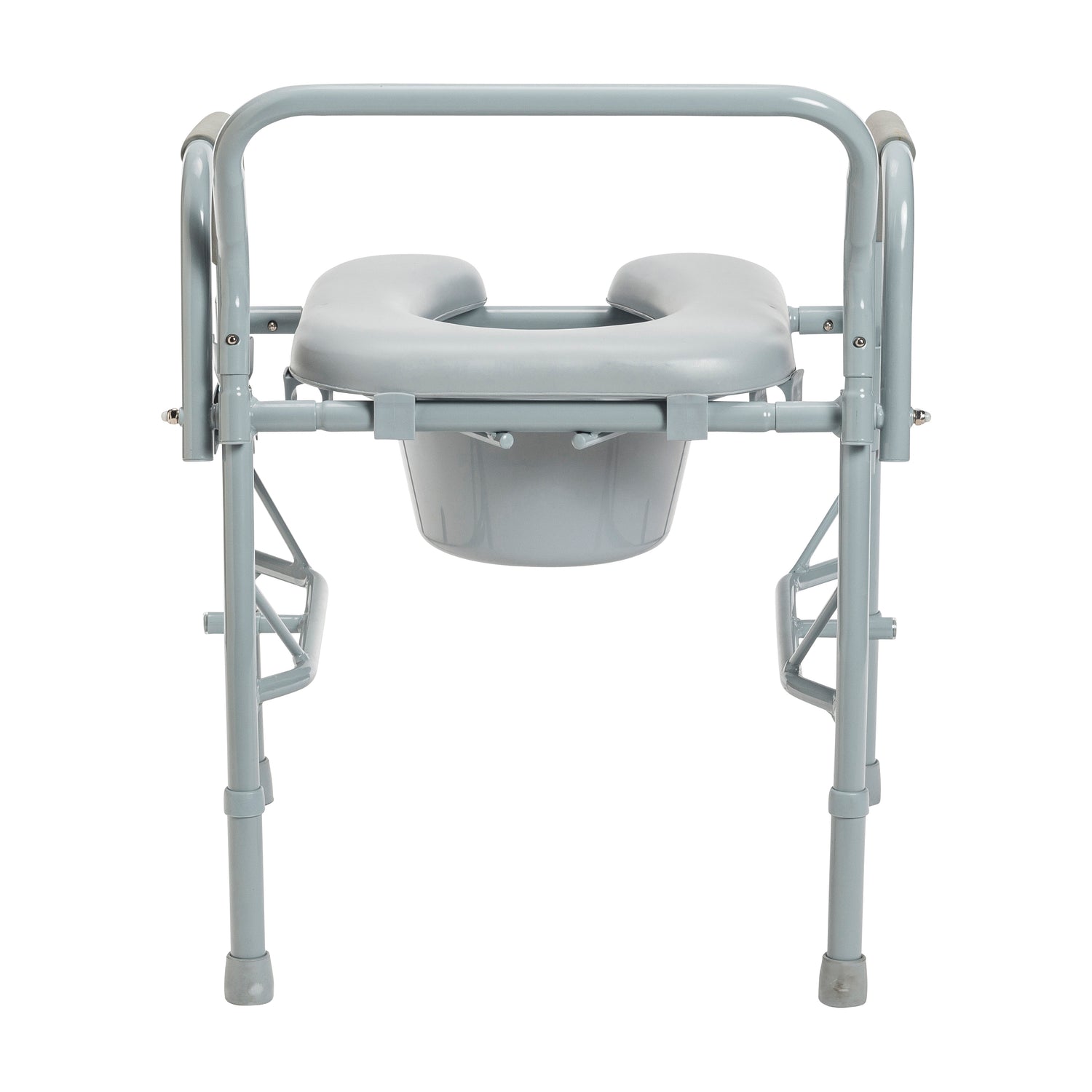 Steel Drop Arm Bedside Commode with Padded Seat and Arms - BeHope