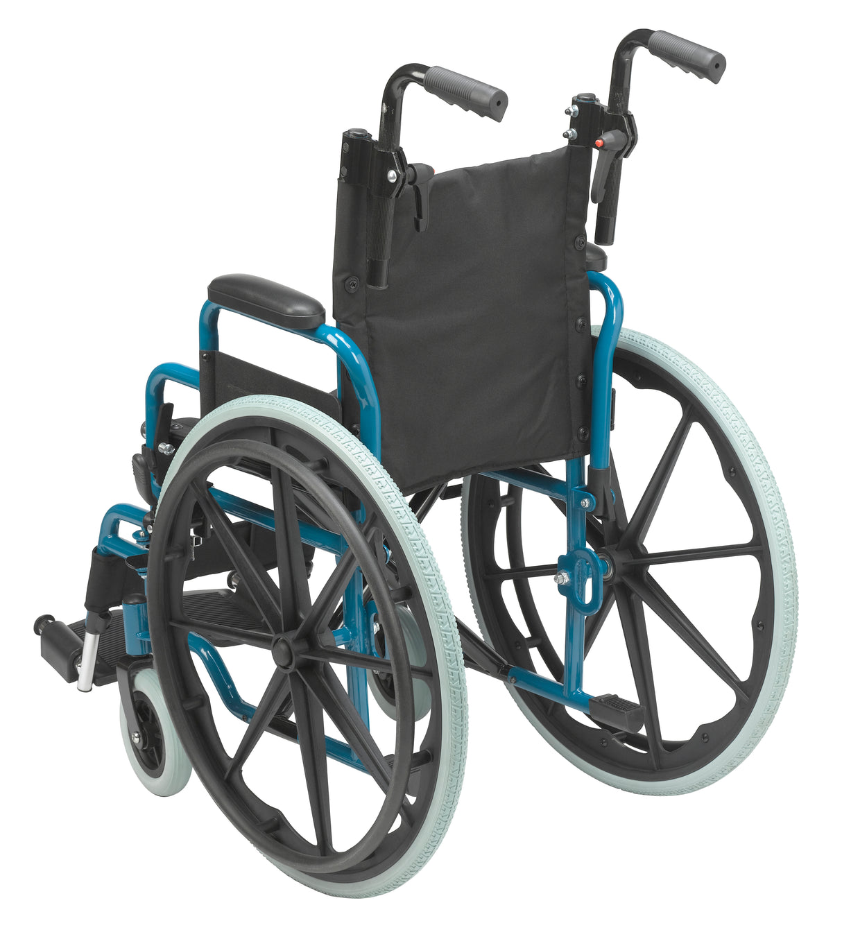 Wallaby Pediatric Folding Wheelchair, 14", Jet Fighter Blue - BeHope