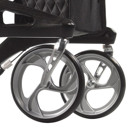 Nitro Elite CF Carbon Fiber Rollator Rolling Walker, Black - BeHope