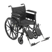 Cruiser X4 Lightweight Dual Axle Wheelchair with Adjustable Detachable Arms, Full Arms, Elevating Leg Rests, 20" Seat - BeHope