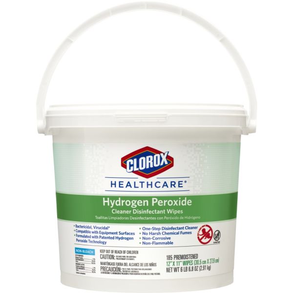 Clorox Hydrogen Peroxide Surface Disinfectant Wipe 6.75" X 9" 95 Wipes Per Container Contr/95 Each - BeHope