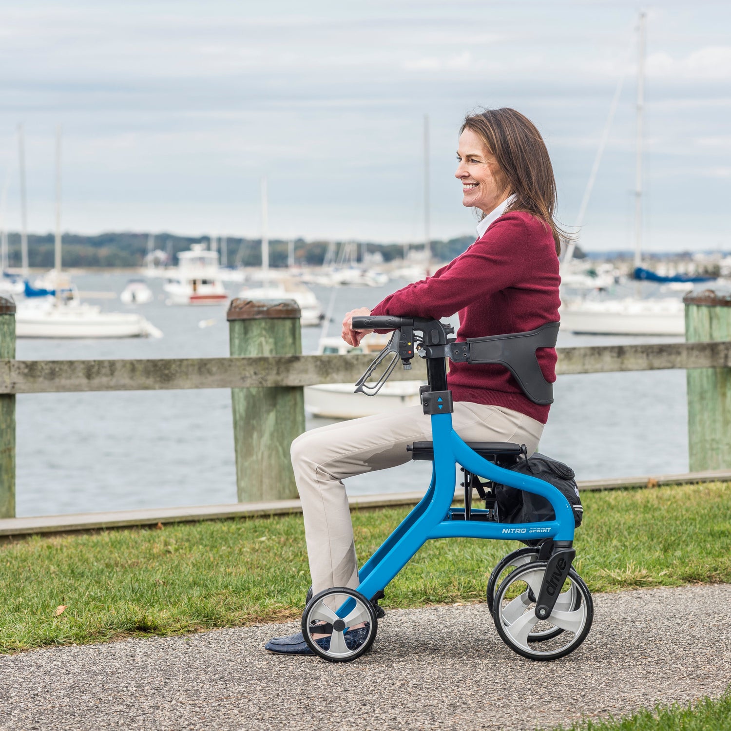 Nitro Sprint Rollator Rolling Walker, Blue - BeHope