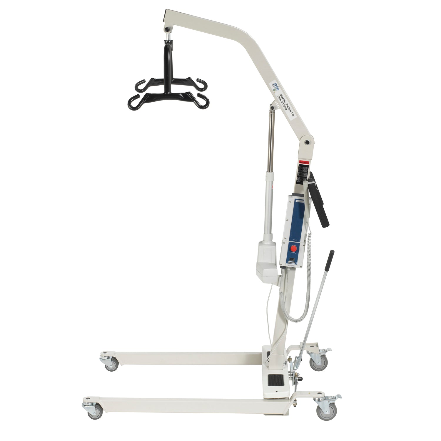 Bariatric Battery Powered Electric Patient Lift with Four Point Cradle and Rechargeable, Removable Battery - BeHope