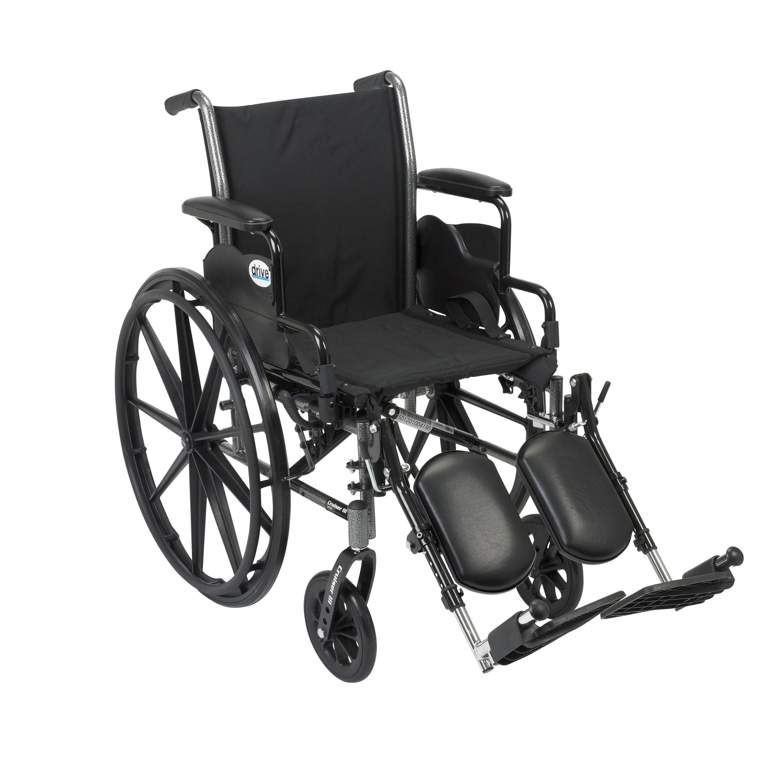 Cruiser III Light Weight Wheelchair with Flip Back Removable Arms, Desk Arms, Elevating Leg Rests, 20" Seat - BeHope