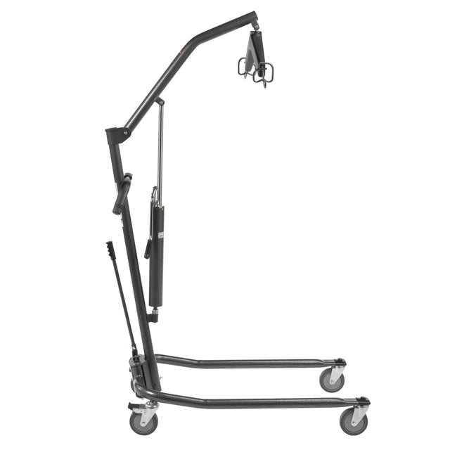 Hydraulic Patient Lift With Six Point Cradle, 5" Casters, Silver Vein - BeHope