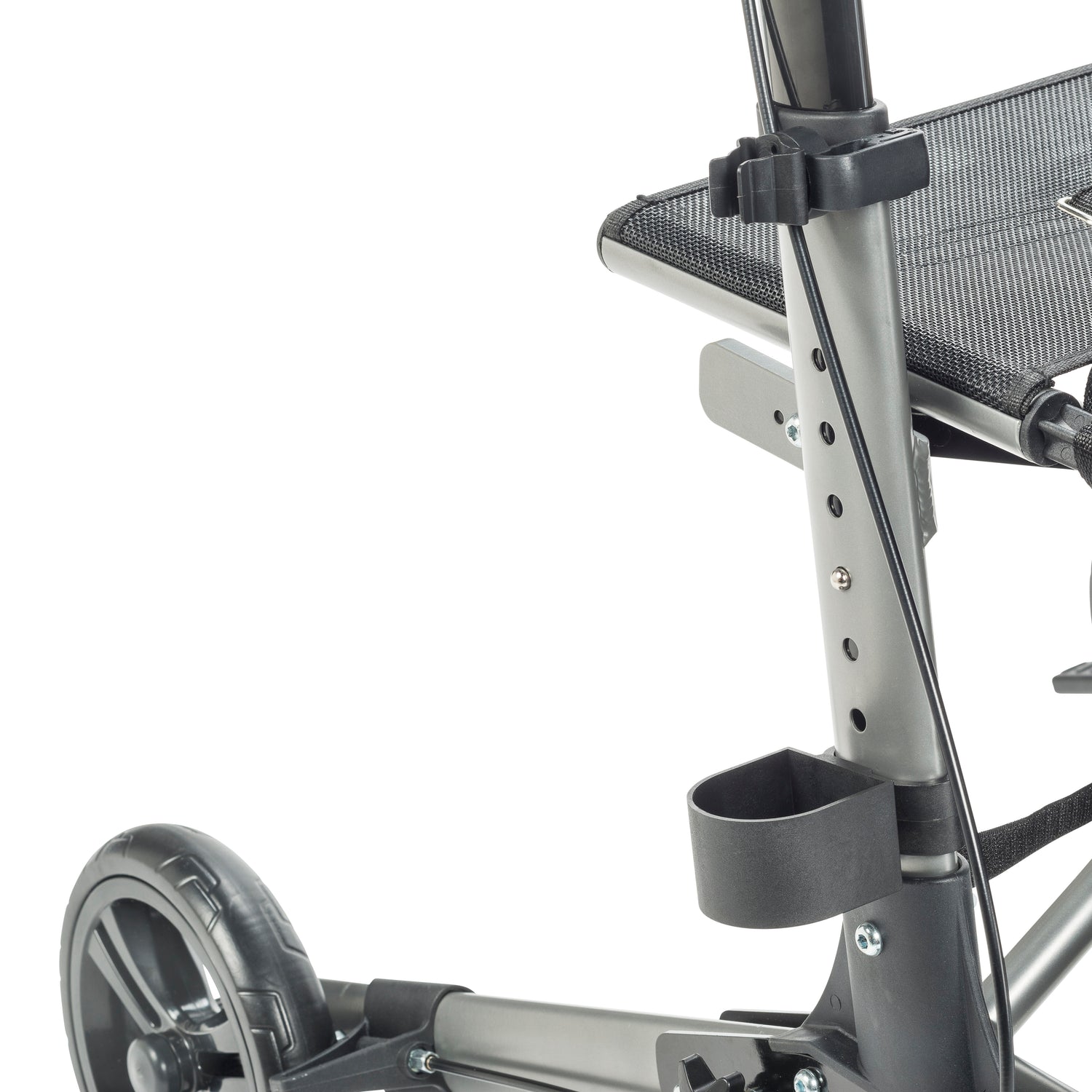 Compact Folding Rollator Rolling Walker, Grey/Black - BeHope