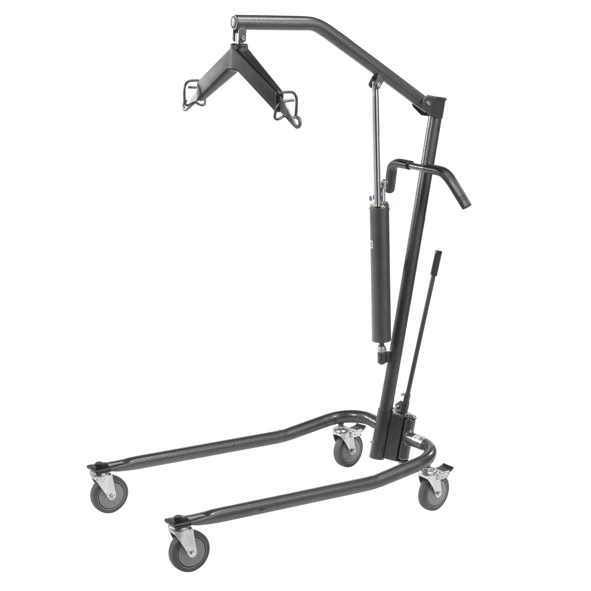 Hydraulic Patient Lift with Six Point Cradle, 5" Casters, Silver Vein - BeHope