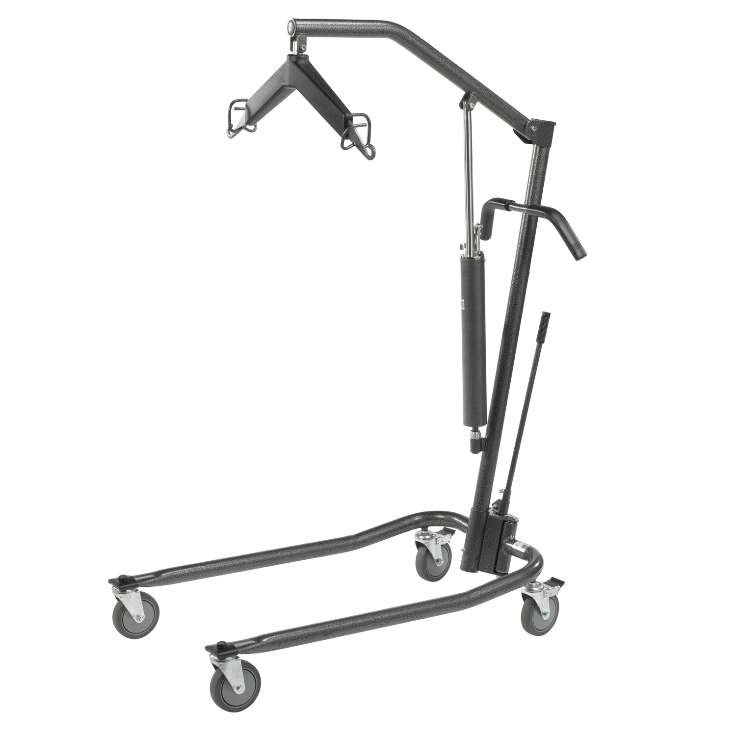 Hydraulic Patient Lift with Six Point Cradle, 5" Casters, Silver Vein - BeHope