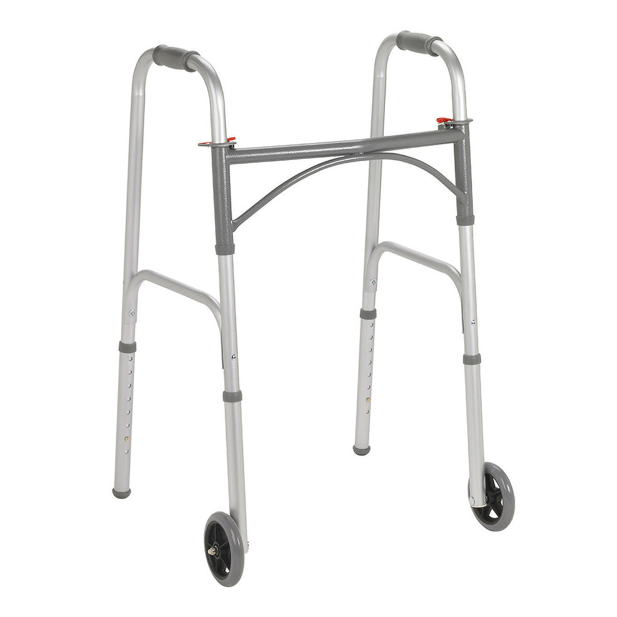 Folding Junior Walker, Two Button With 5" Wheels - BeHope