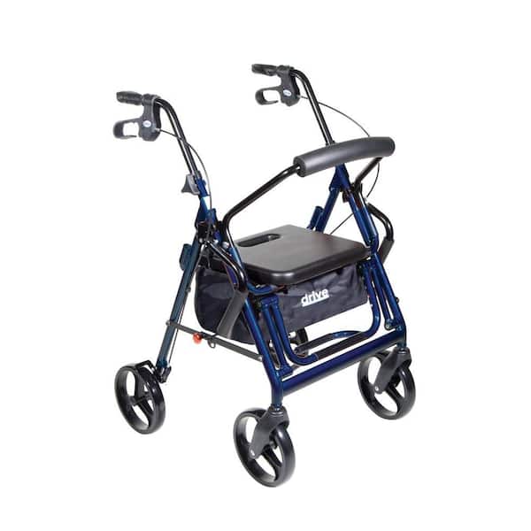 Junior Rollator Rolling Walker With Padded Seat, Blue - BeHope