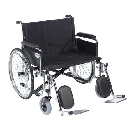 Sentra EC Heavy Duty Extra Wide Wheelchair, Detachable Full Arms, Elevating Leg Rests, 28" Seat - BeHope