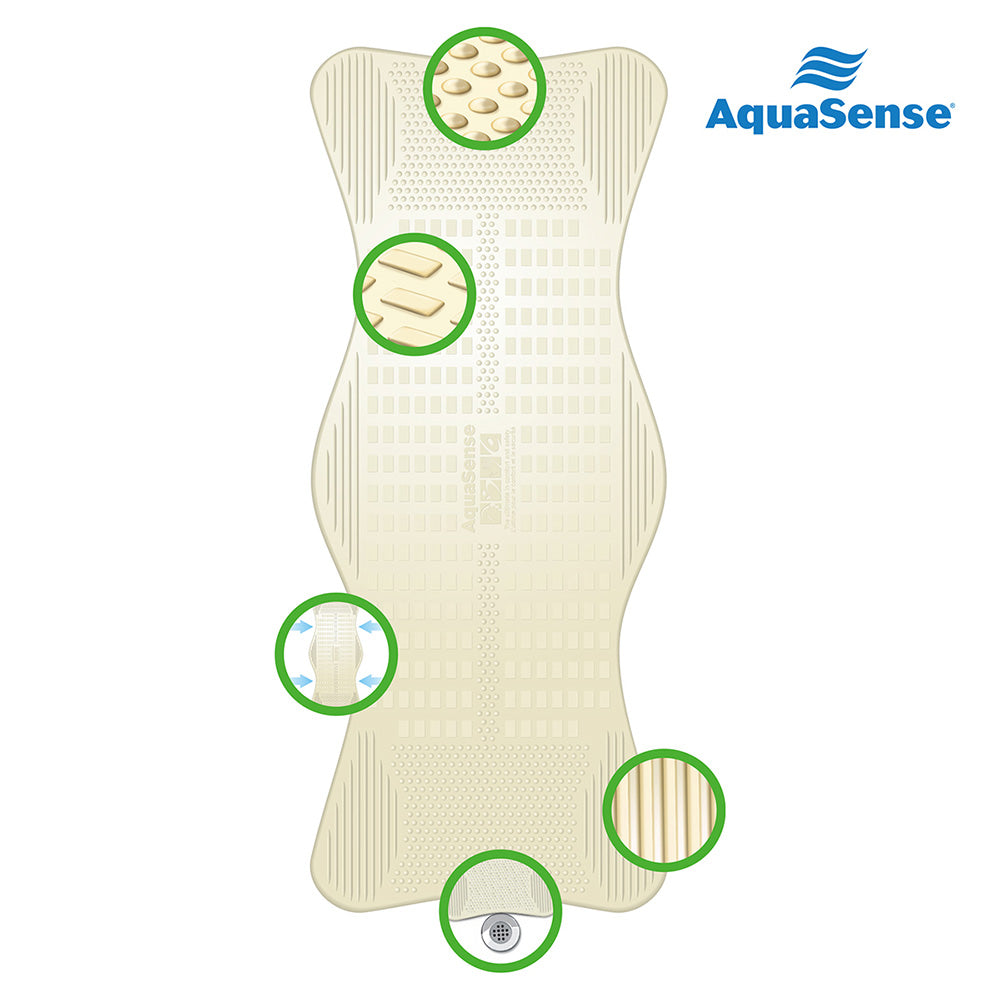 Tapis de bain antidérapant avec zones de massage revigorantes