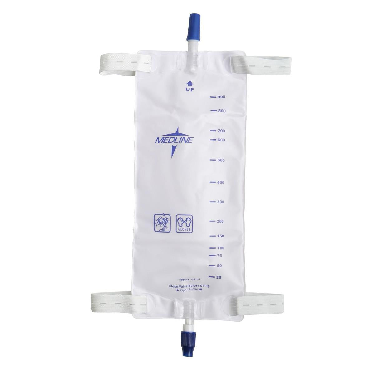 Urinary Leg Bag 900ml W/twist Valve No Extension Tubing Large Latex-free Sterile Case/48 Each - BeHope