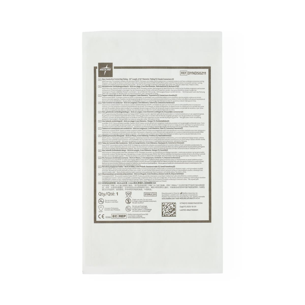 Suction Connecting Tubing 3/16"x20" Length Sterile Case/50 Each - BeHope