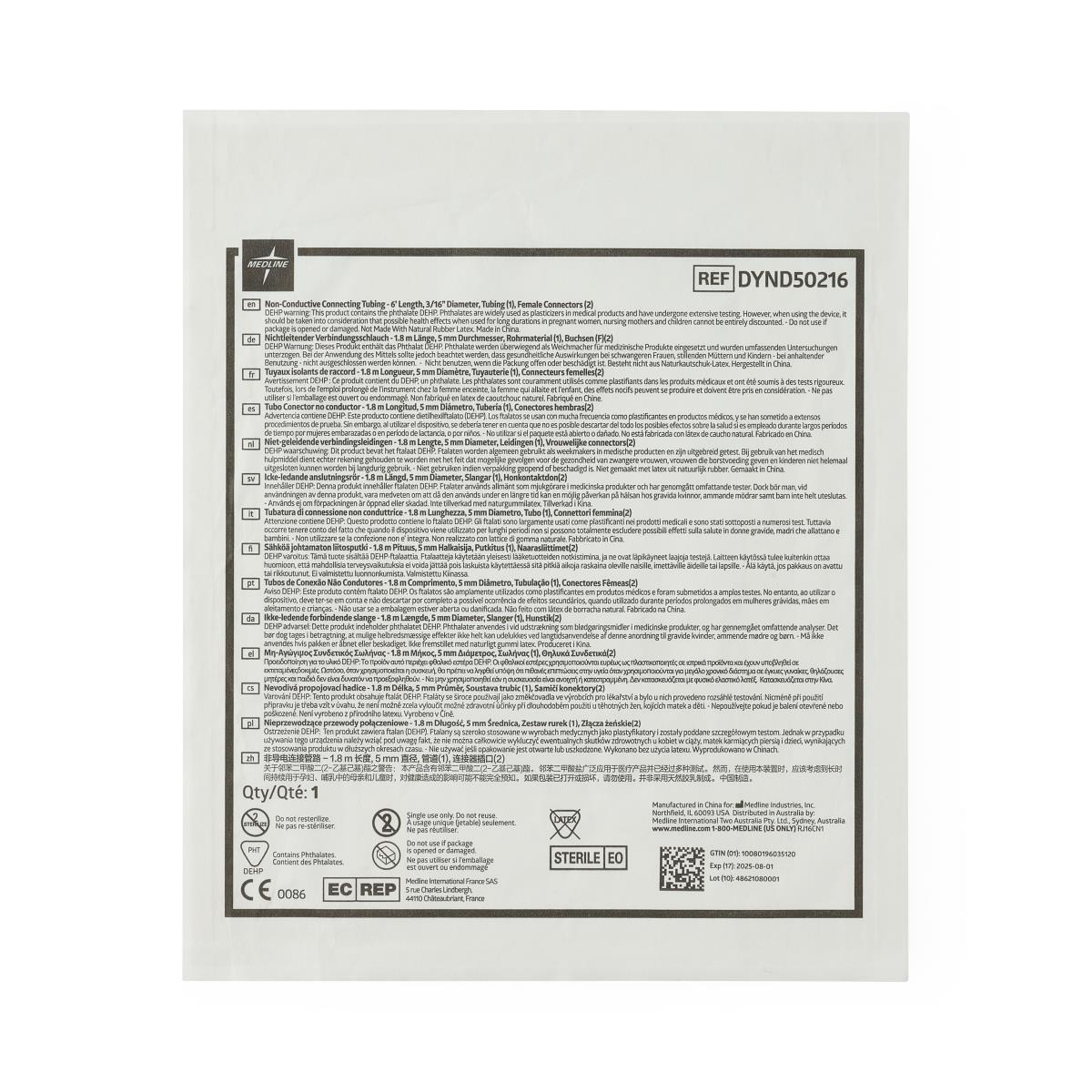 Suction Connecting Tubing 3/16"x20" Length Sterile Case/50 Each - BeHope