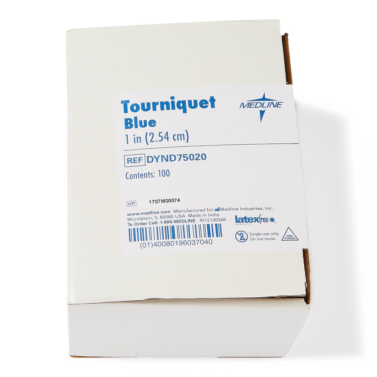 Tourniquet 1"x18" Perforated Roll Of 25 Disposable Latex-free Blue - BeHope