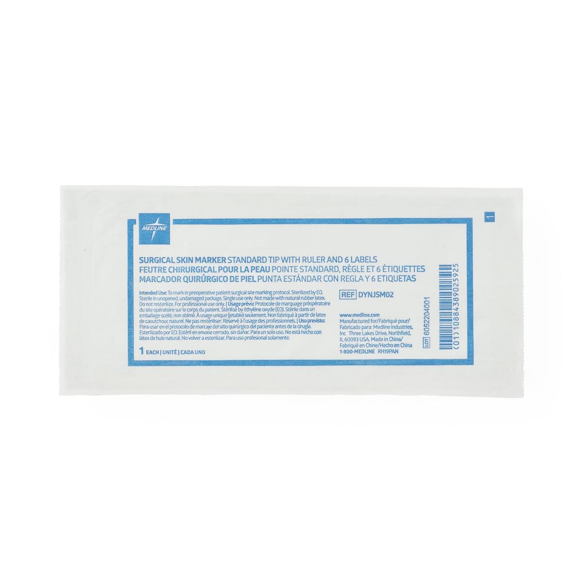 Surgical Skin Marker W/ruler & Label, Violet Ink, Fine Tip, Sterile Case/50 Each - BeHope