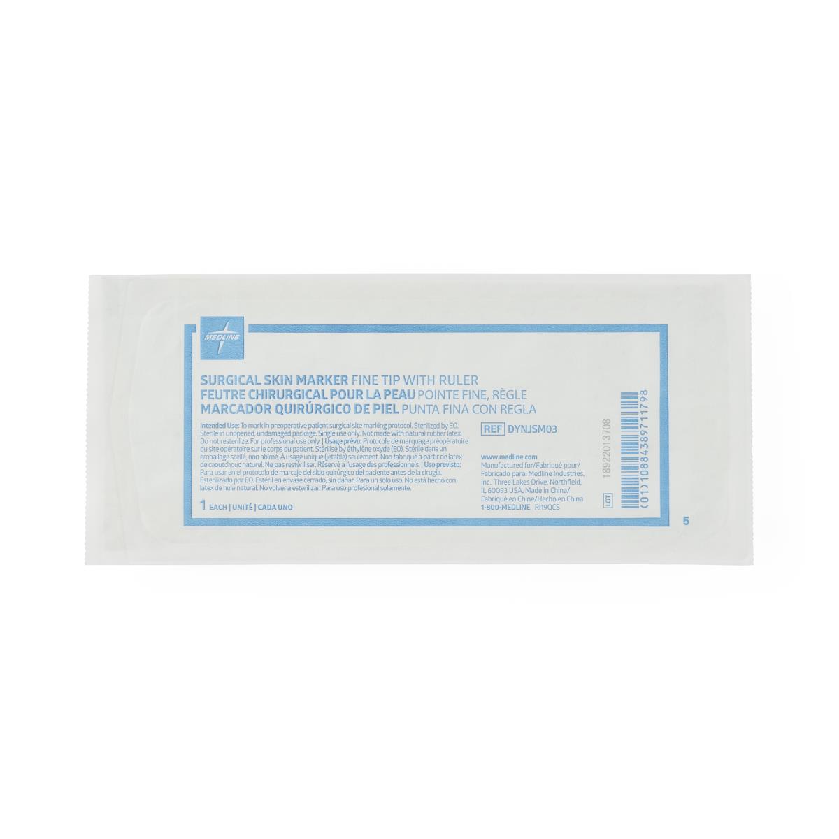 Surgical Skin Marker W/ruler & Label, Violet Ink, Fine Tip, Sterile Case/50 Each - BeHope