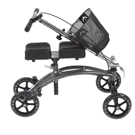 Dual Pad Steerable Knee Walker Knee Scooter with Basket, Alternative to Crutches - BeHope