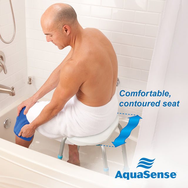 Adjustable Bath And Shower Chair With Non-slip Comfort Seat, White - BeHope