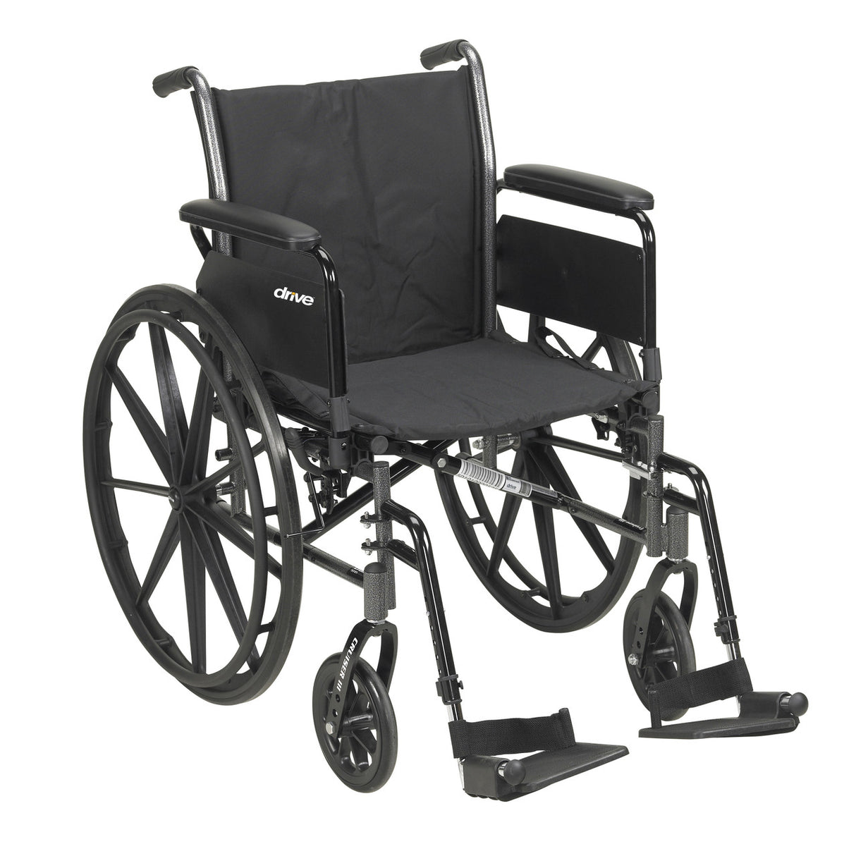 Cruiser Iii Light Weight Wheelchair With Flip Back Removable Arms, Adjustable Height Desk Arms, Swing Away Footrests, 20" - BeHope