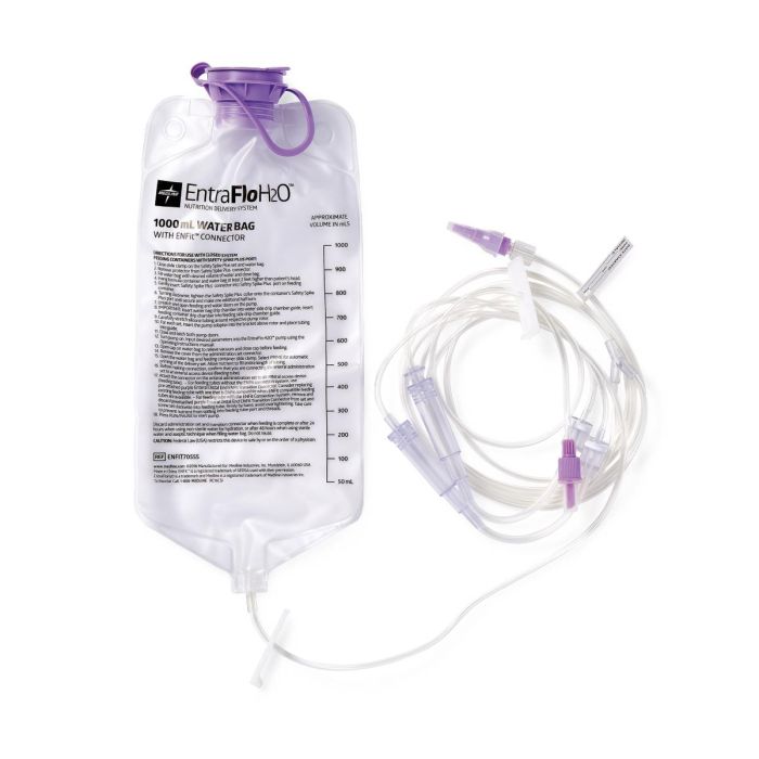 ENTRAFLO H2O (FORMERLY COMPAT DUO) ENTERAL FEED SAFETY SPIKE+ PUMP SET & 1L BAGFLUSH SET W/PRE ATTACHED ENFIT FEEDING TUBE CONNECTO CASE/30 EACH