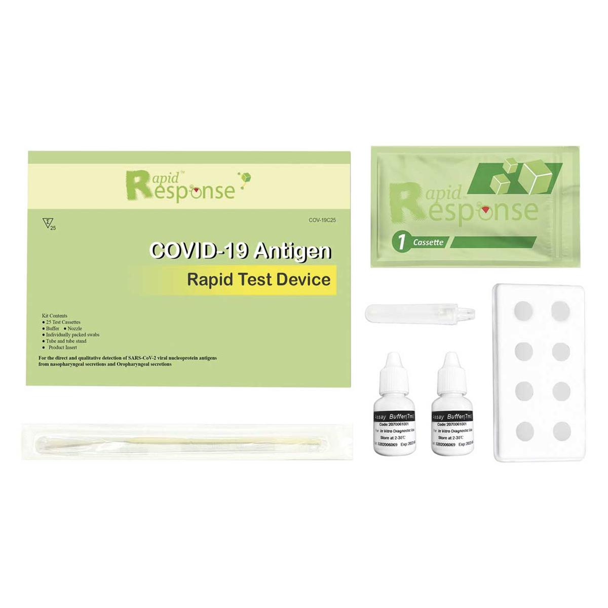 Covid-19 Nasal Swab Rapid 15-minute Viral Antigen Test Kit Box/25 Each - BeHope