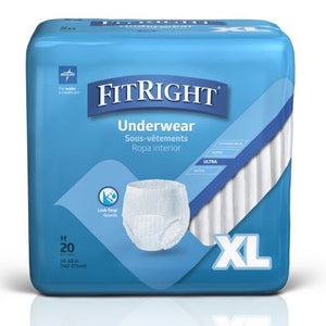 Fitright Stretch Ultra Day Brief, Traditional Cut, Size 2 Large 45"-62"waist, Bags Of 18 Case/72 Each - Behope