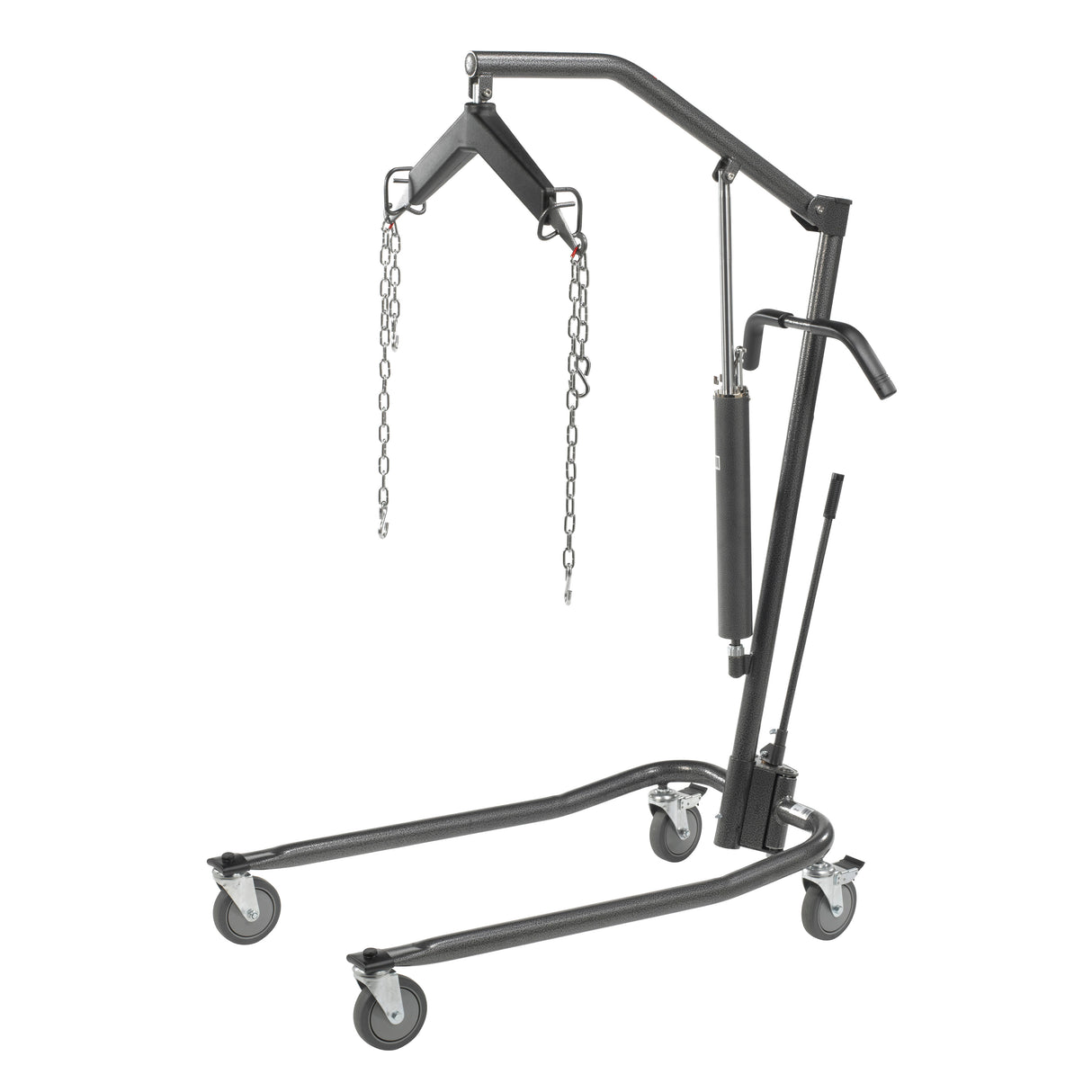 Hydraulic Patient Lift with Six Point Cradle, 5" Casters, Silver Vein - BeHope