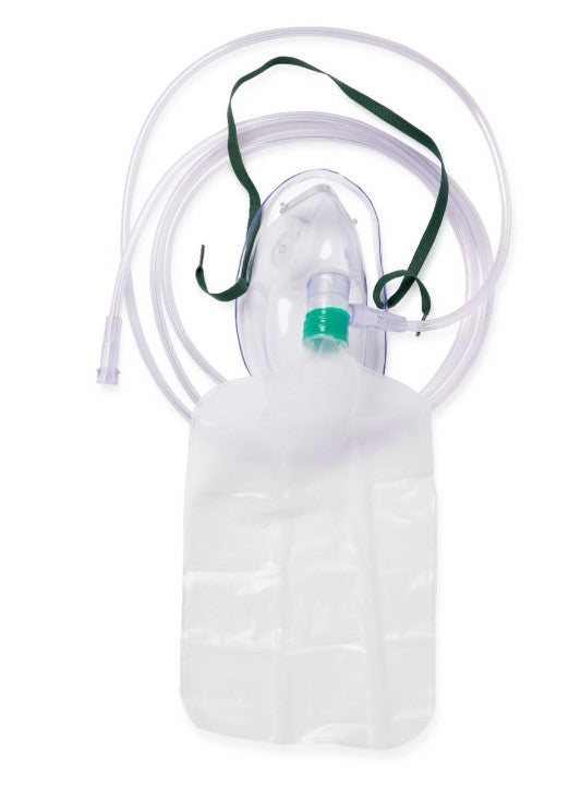 Oxygen Mask Pediatric Non-rebreather With Reservoir Bag & 7' Tubing Case/50 Each - BeHope