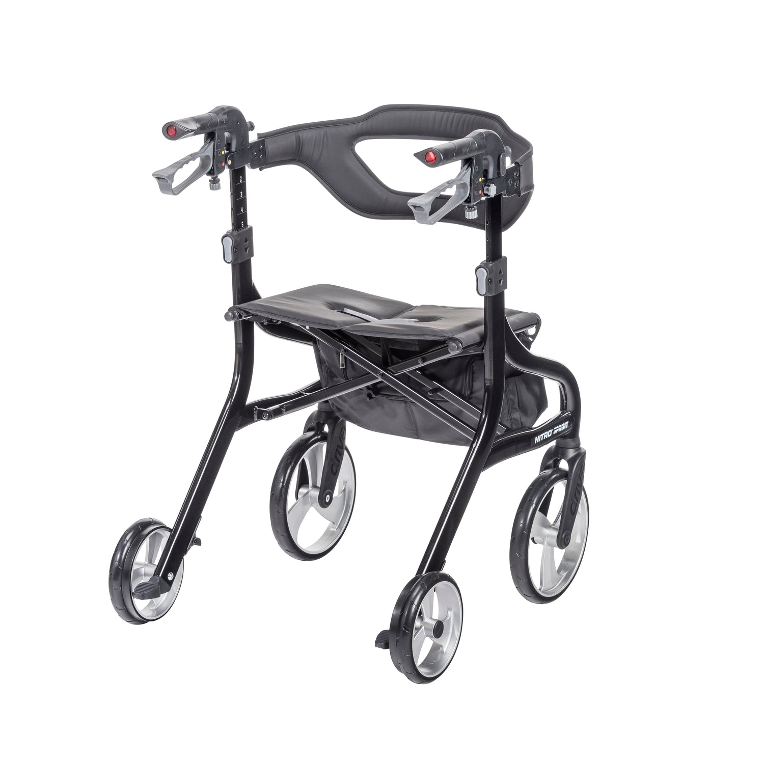 Nitro Sprint Rollator Rolling Walker, Black - BeHope