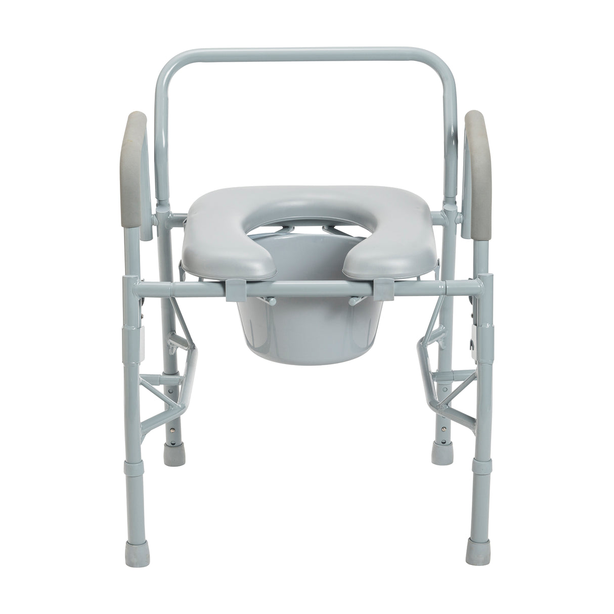 Steel Drop Arm Bedside Commode with Padded Seat and Arms - BeHope