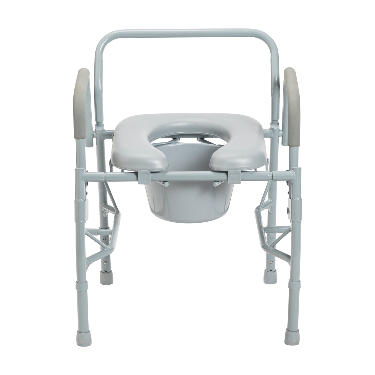 Steel Drop Arm Bedside Commode with Padded Seat and Arms - BeHope