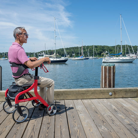 Nitro Sprint Rollator Rolling Walker, Red - BeHope