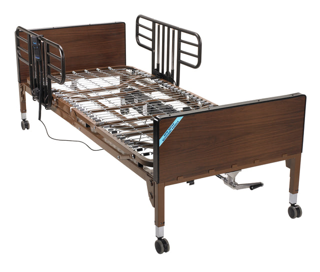 No Gap Half Length Side Bed Rails With Brown Vein Finish - BeHope