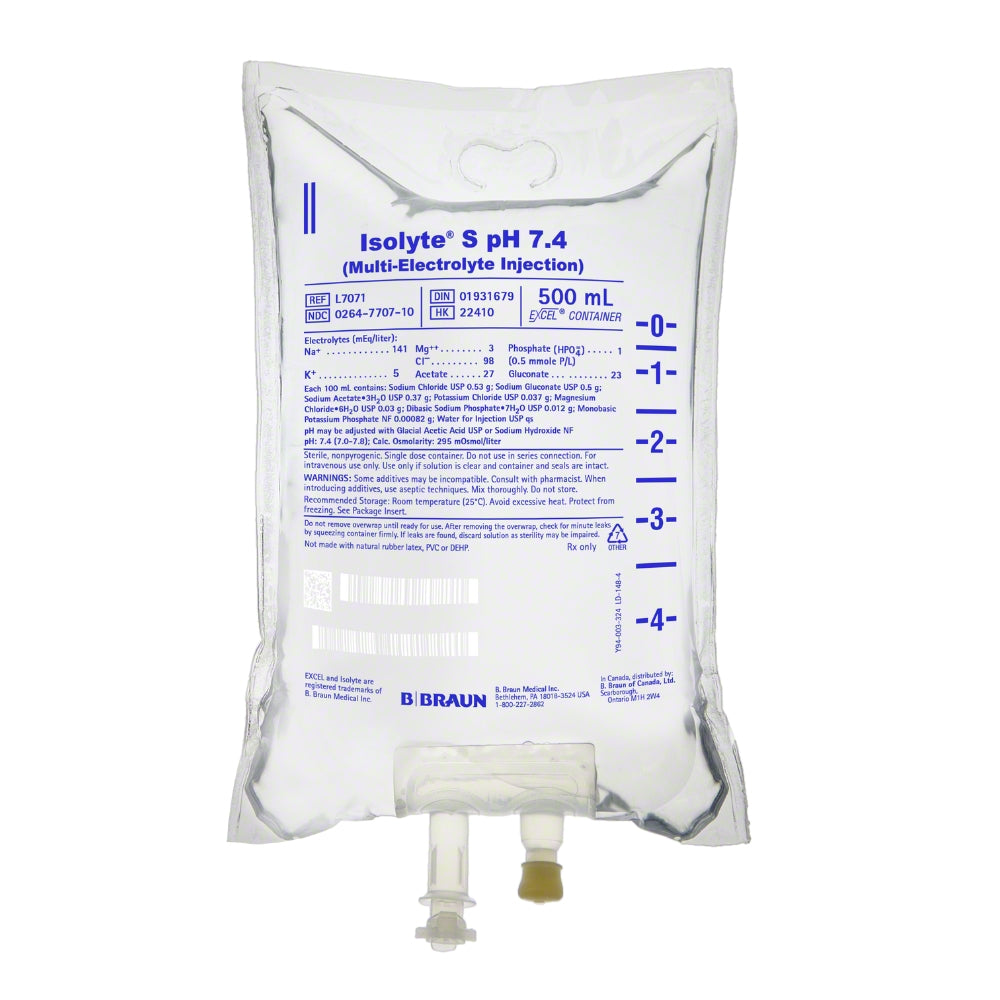 Isolyte S Ph 7.4 Multi-electrolyte Injection 500ml - Case Of 24 - Behope
