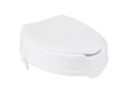 Raised Toilet Seat with Lock and Lid, Standard Seat - BeHope