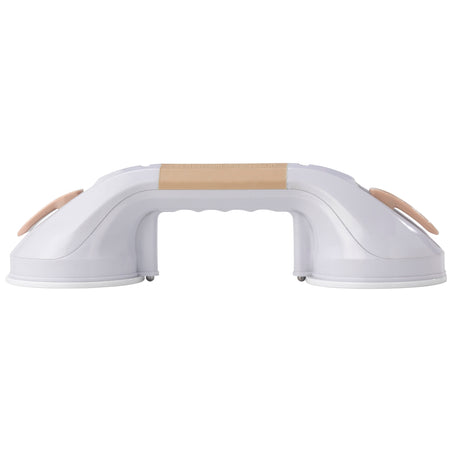 Suction Cup Grab Bar, 12", White and Beige - BeHope