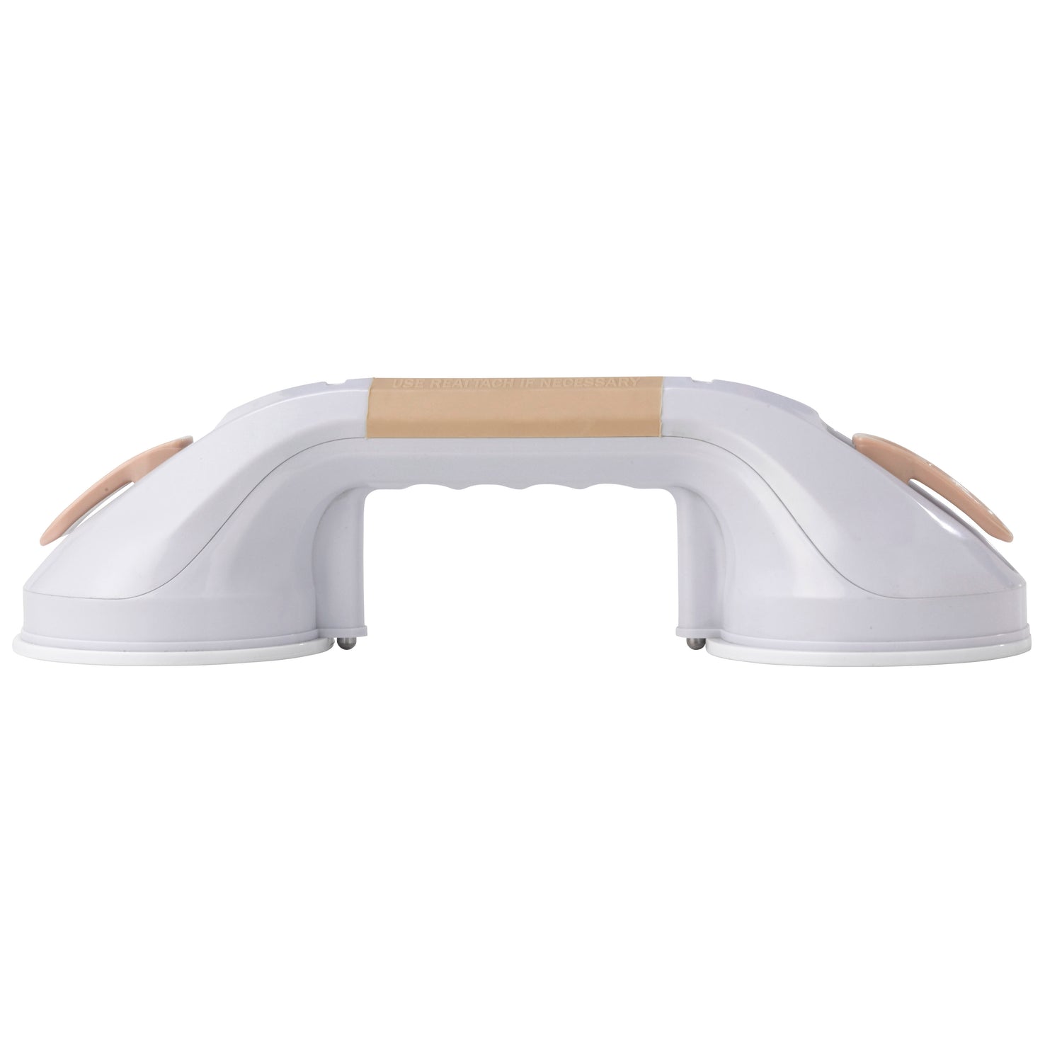 Suction Cup Grab Bar, 12", White and Beige - BeHope