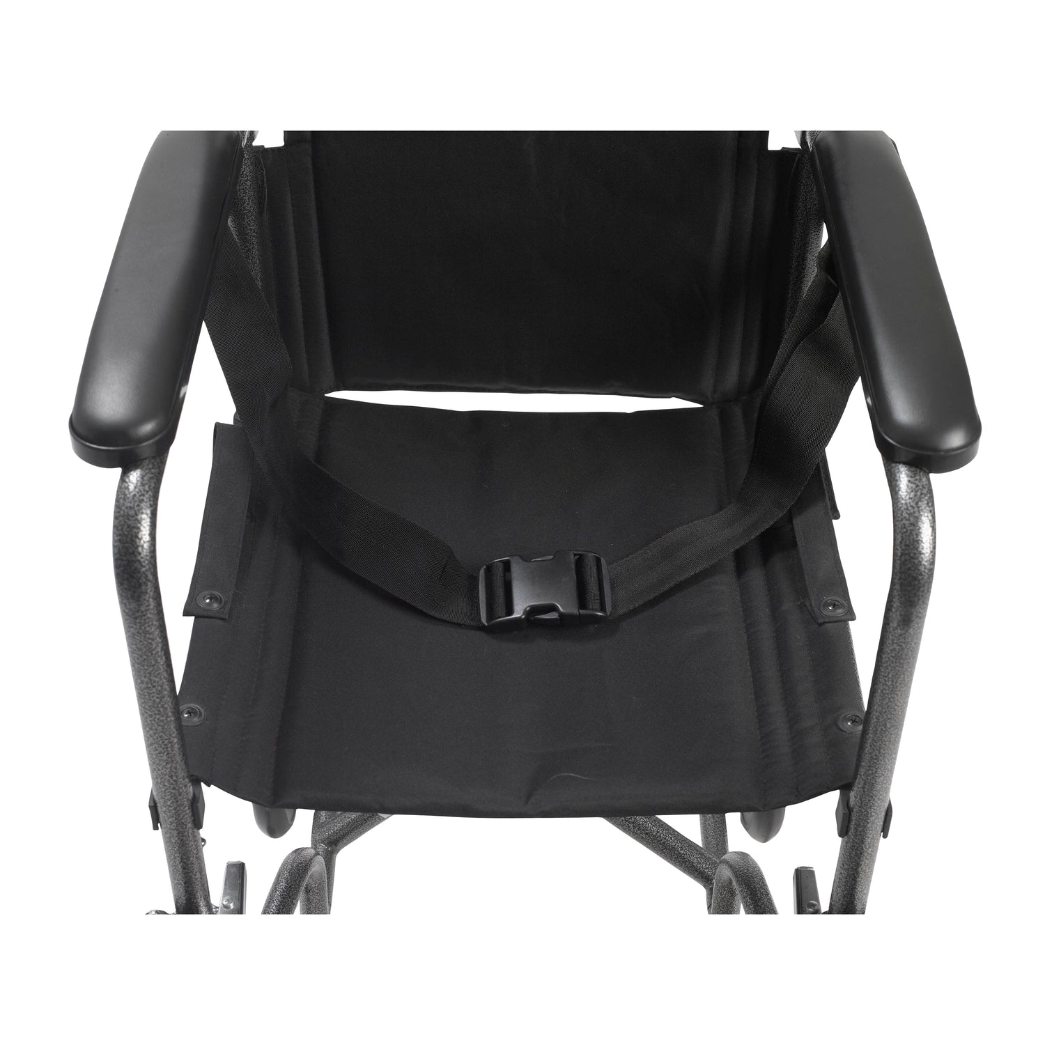 Lightweight Steel Transport Wheelchair, Fixed Full Arms, 19" Seat - BeHope