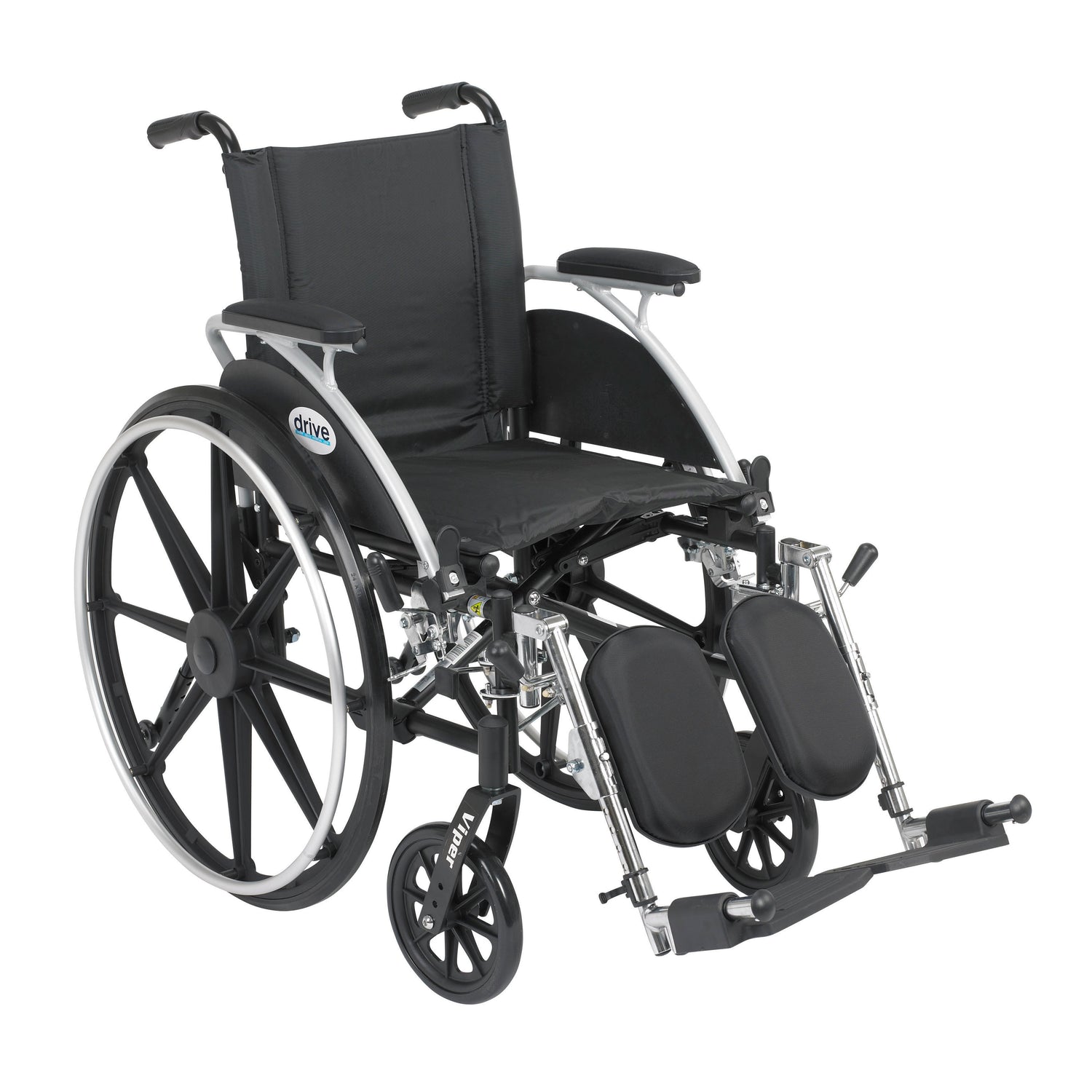 Viper Wheelchair with Flip Back Removable Arms, Desk Arms, Elevating Leg Rests, 12" Seat - BeHope