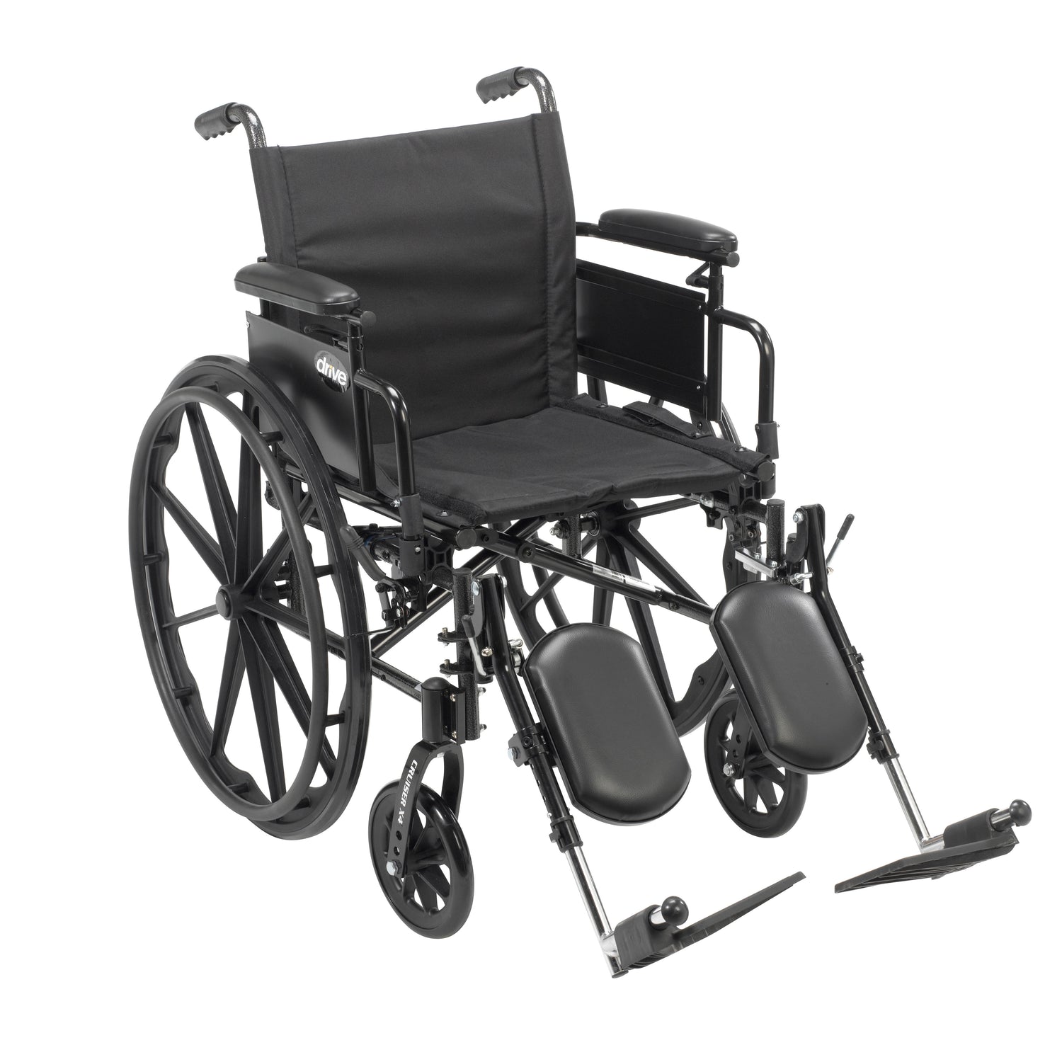 Cruiser X4 Lightweight Dual Axle Wheelchair with Adjustable Detachable Arms, Desk Arms, Elevating Leg Rests, 18" Seat - BeHope