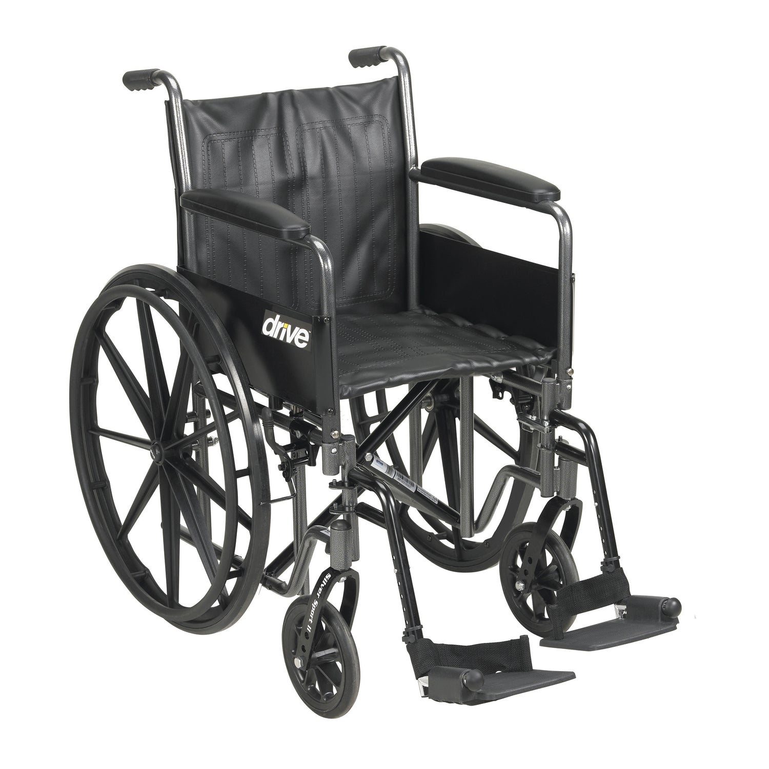 Silver Sport 2 Wheelchair, Detachable Full Arms, Swing away Footrests, 16" Seat - BeHope